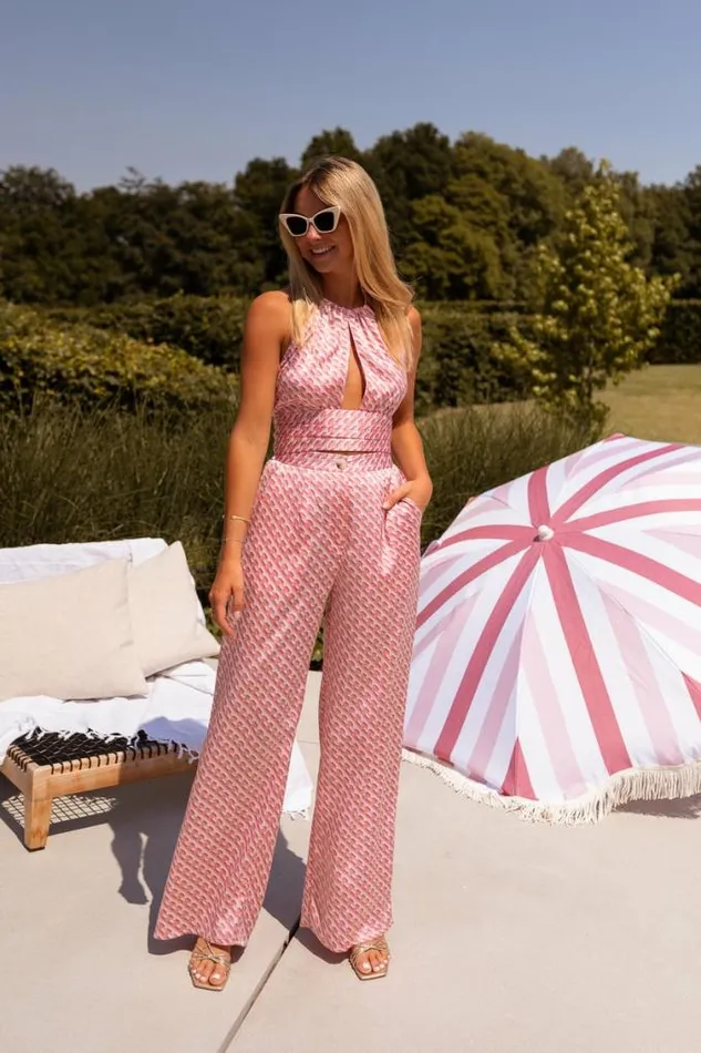 Easy Clothes Pink Patterned Meria Pants Women039s Clothing Pants and Jeans