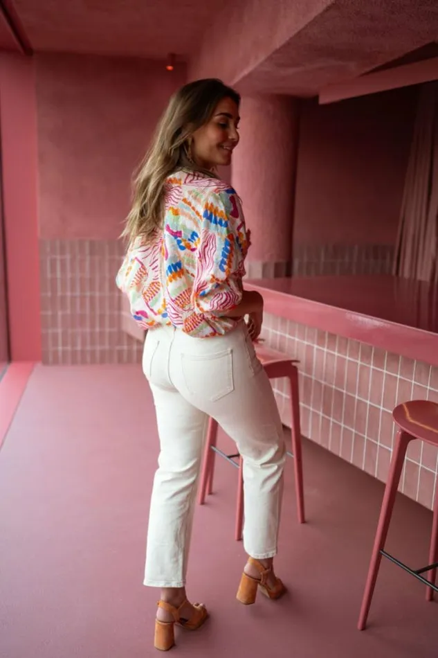 Easy Clothes Pink Patterned Violette Shirt Women039s Clothing Shirts