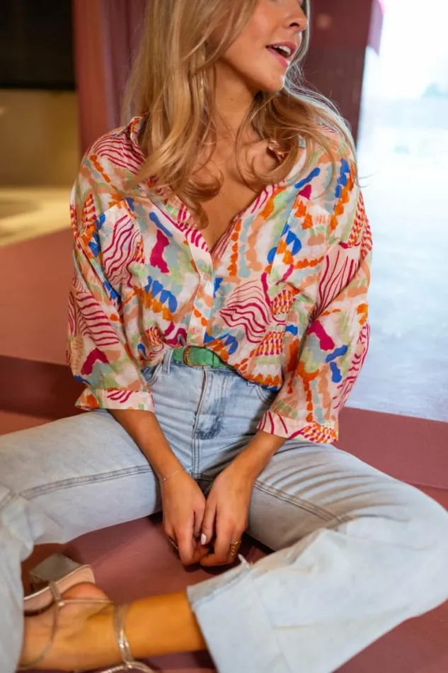 Easy Clothes Pink Patterned Violette Shirt Women039s Clothing Shirts