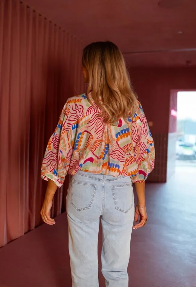 Easy Clothes Pink Patterned Violette Shirt Women039s Clothing Shirts