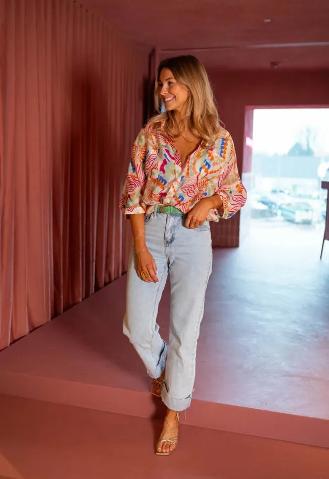Easy Clothes Pink Patterned Violette Shirt Women039s Clothing Shirts