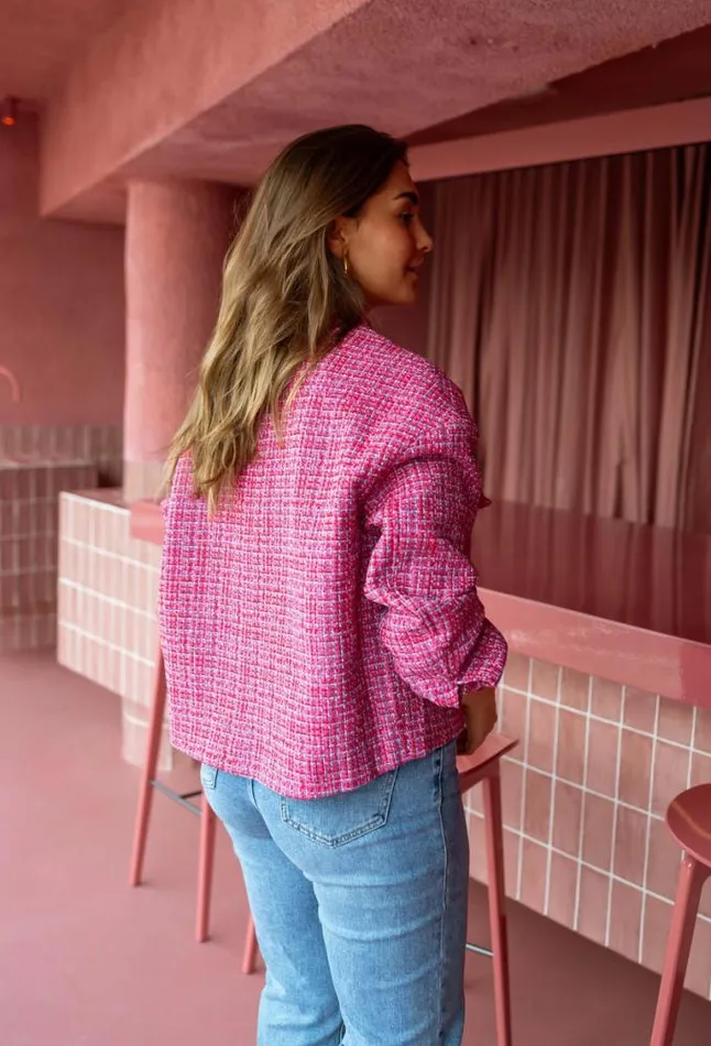 Easy Clothes Pink Tweed Joao Jacket Women039s Clothing Jackets Easy Clothes Pink Tweed Joao Jacket Women039s Clothing Jackets