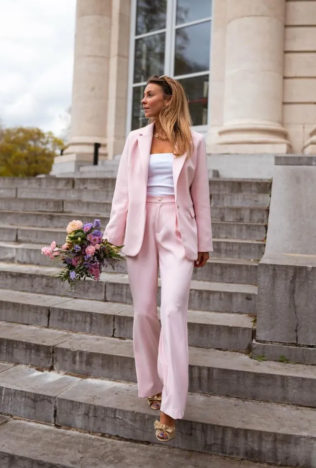 Easy Clothes Powder Pink Aurore Blazer Women039s Clothing Blazers