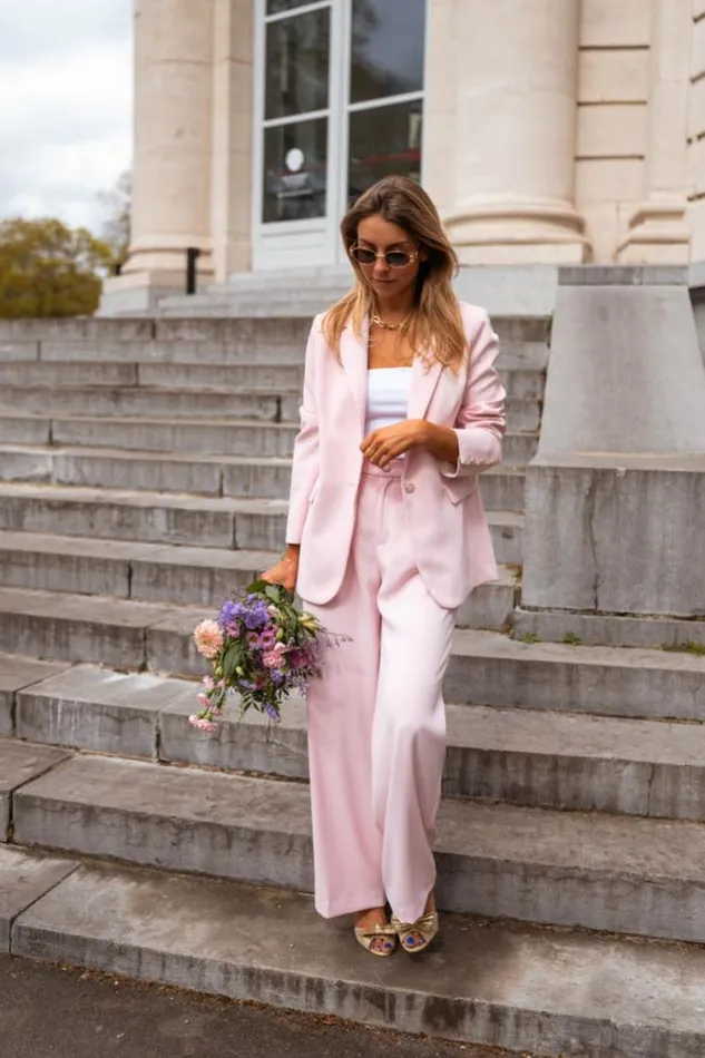 Easy Clothes Powder Pink Aurore Blazer Women039s Clothing Blazers