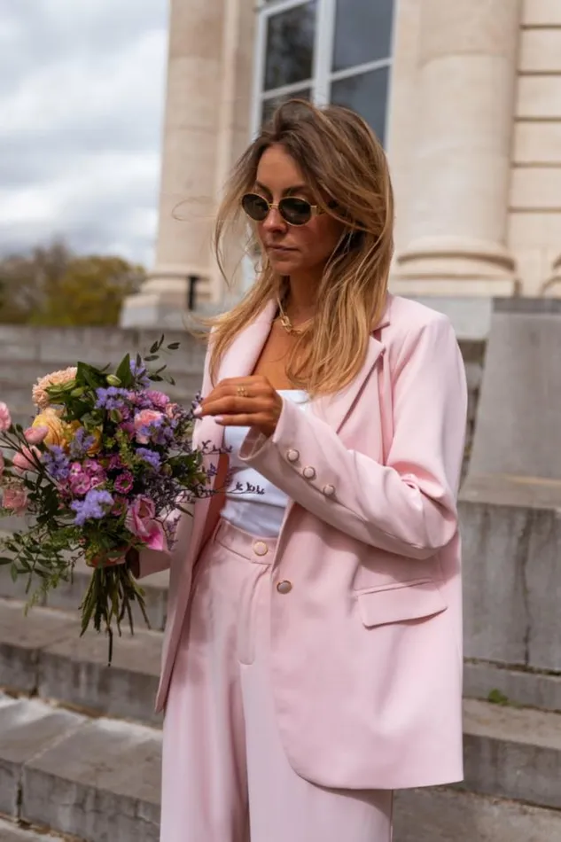 Easy Clothes Powder Pink Aurore Blazer Women039s Clothing Blazers