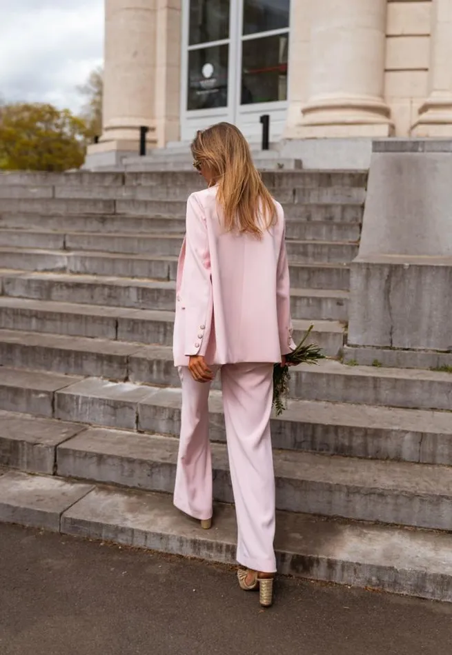 Easy Clothes Powder Pink Aurore Blazer Women039s Clothing Blazers