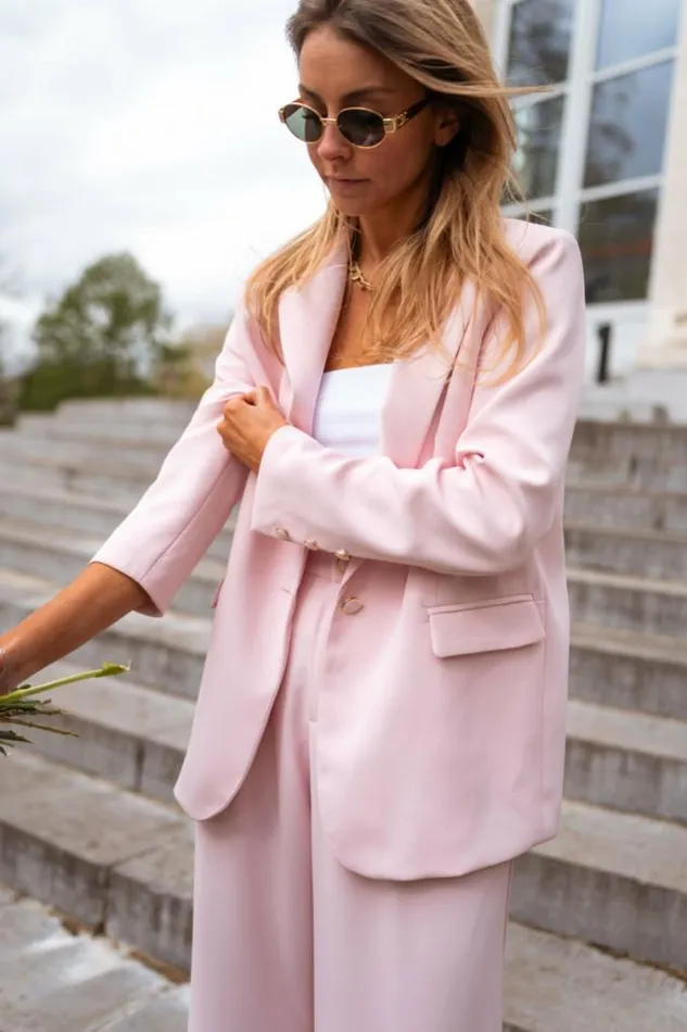 Easy Clothes Powder Pink Aurore Blazer Women039s Clothing Blazers