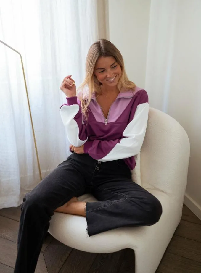 Easy Clothes Purple And Ecru Elisabeth Sweater Women039s Clothing Sweaters Easy Clothes Purple And Ecru Elisabeth Sweater Women039s Clothing Sweaters