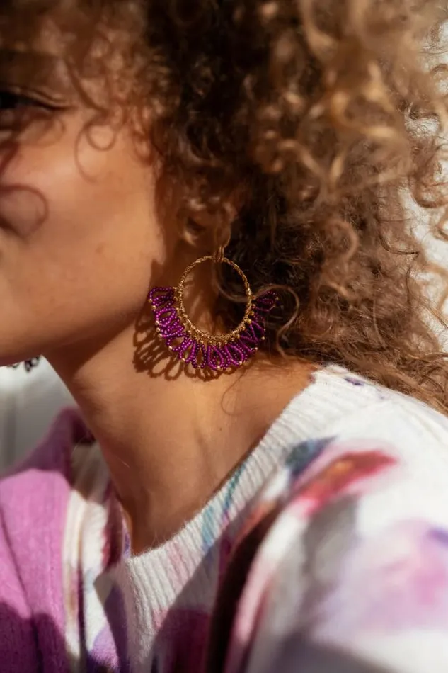Easy Clothes Purple Brien Earrings Purple Jewelry and Accessories Earrings