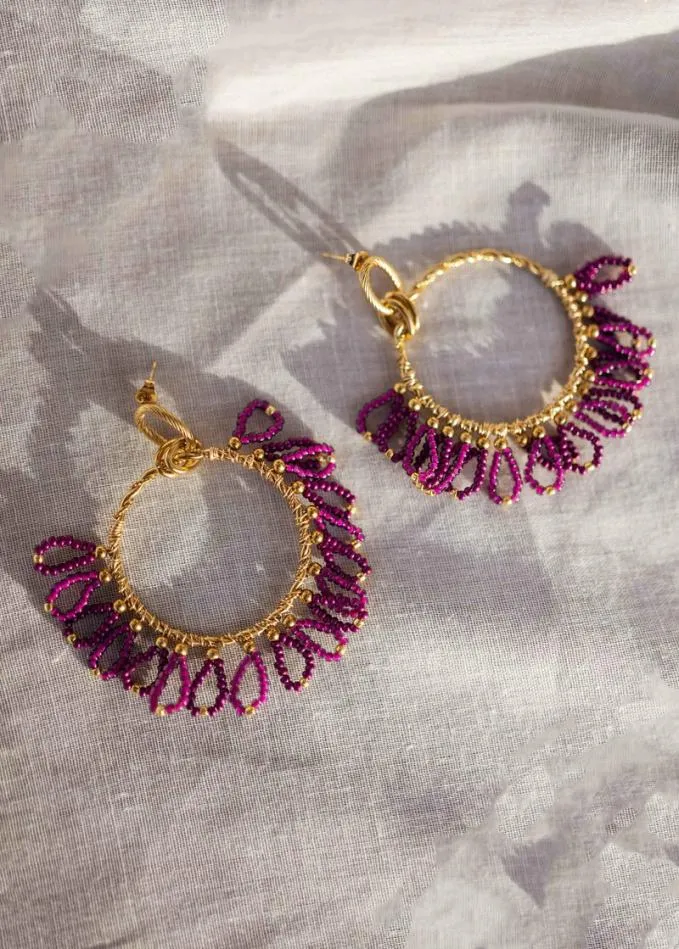 Easy Clothes Purple Brien Earrings Purple Jewelry and Accessories Earrings