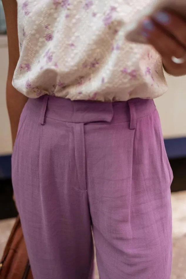 Easy Clothes Purple Linen Joey Pants Purple Women039s Clothing Pants and Jeans