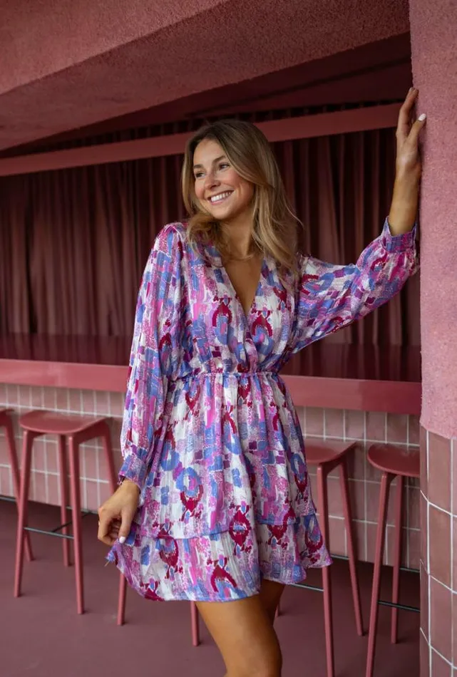 Easy Clothes Purple Patterned Khali Dress Women039s Clothing Dresses