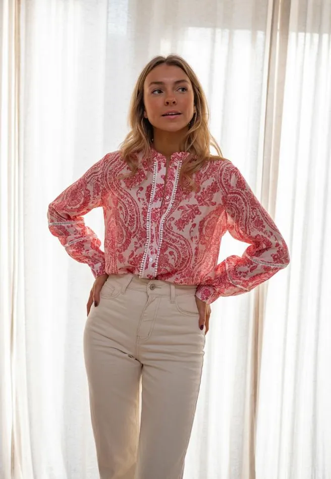 Easy Clothes Red And Pink Othan Shirt Women039s Clothing Shirts Easy Clothes Red And Pink Othan Shirt Women039s Clothing Shirts