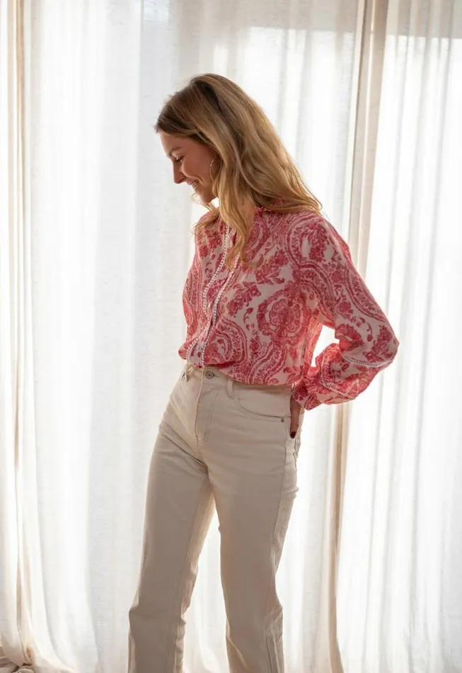 Easy Clothes Red And Pink Othan Shirt Women039s Clothing Shirts Easy Clothes Red And Pink Othan Shirt Women039s Clothing Shirts