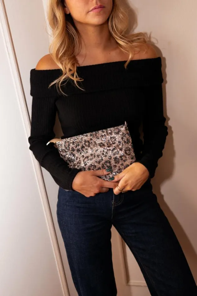 Easy Clothes Shiny Leopard Syla Bag Jewelry and Accessories Handbags