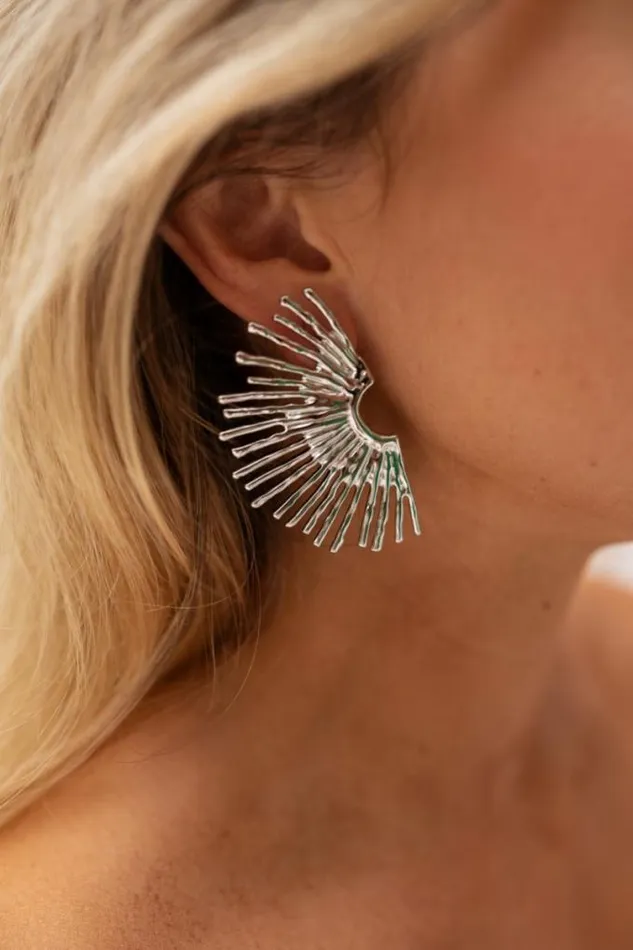 Easy Clothes Silvery Frika Earrings Silvery Jewelry and Accessories Earrings