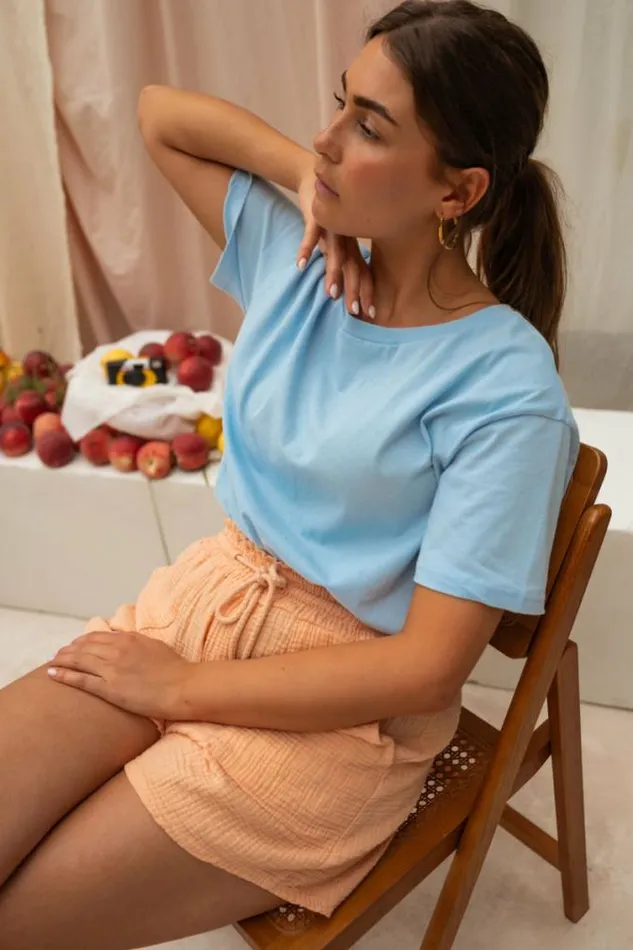 Easy Clothes Sky Blue Nilo TShirt Women039s Clothing Tshirts Easy Clothes Sky Blue Nilo TShirt Women039s Clothing Tshirts
