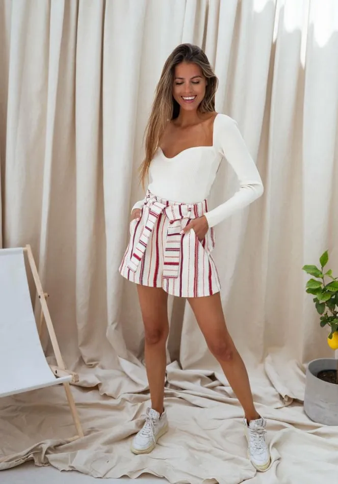 Easy Clothes Striped Sixtine Shorts Women039s Clothing Shorts