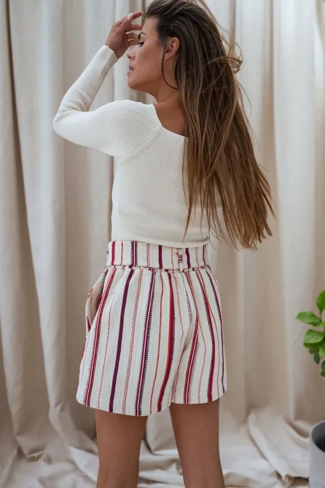 Easy Clothes Striped Sixtine Shorts Women039s Clothing Shorts