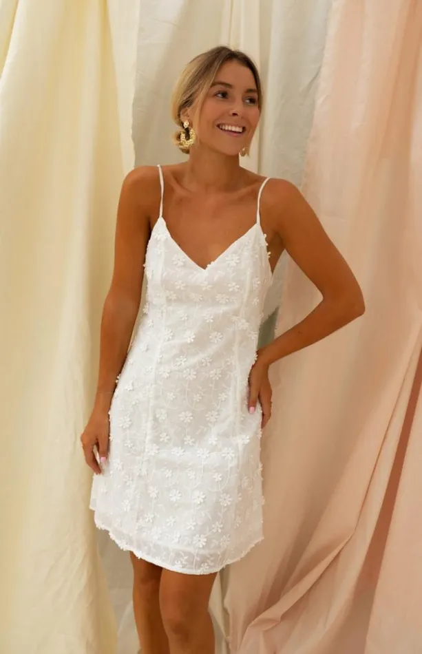 Easy Clothes White Embroidered Myna Dress Women039s Clothing Dresses