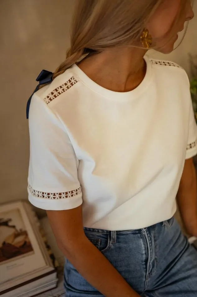 Easy Clothes White Embroidered Romina TShirt White Women039s Clothing Tshirts
