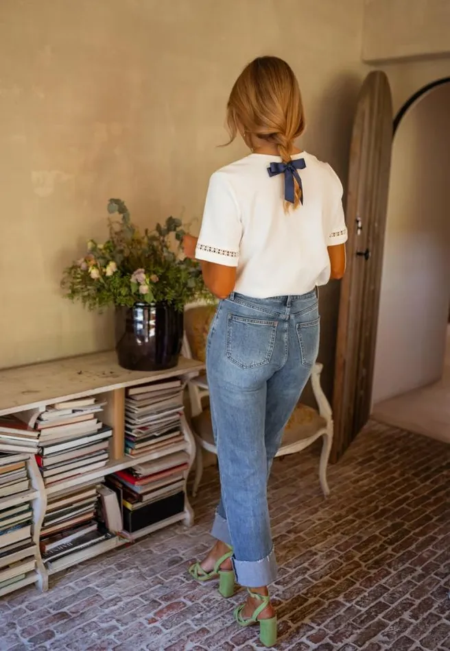 Easy Clothes White Embroidered Romina TShirt White Women039s Clothing Tshirts