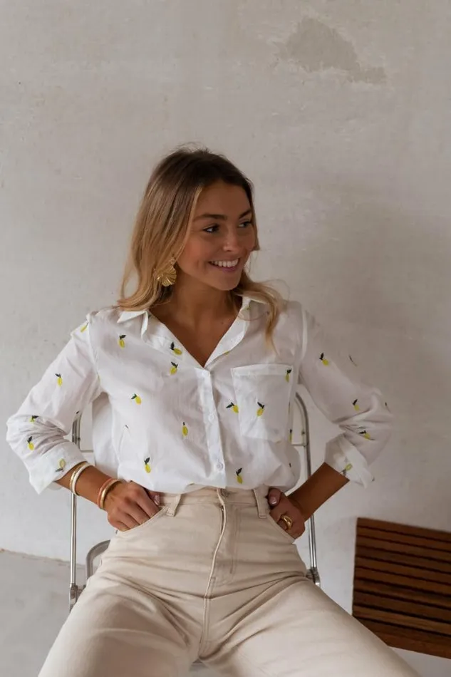 Easy Clothes White Patterned Ciara Shirt Women039s Clothing Shirts Easy Clothes White Patterned Ciara Shirt Women039s Clothing Shirts