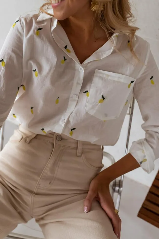 Easy Clothes White Patterned Ciara Shirt Women039s Clothing Shirts Easy Clothes White Patterned Ciara Shirt Women039s Clothing Shirts
