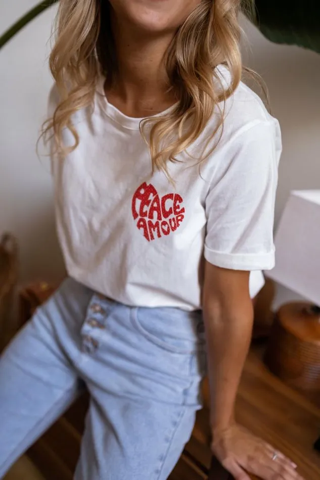 Easy Clothes White Peace TShirt Women039s Clothing Tshirts