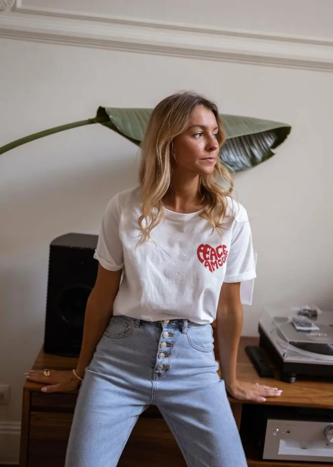 Easy Clothes White Peace TShirt Women039s Clothing Tshirts