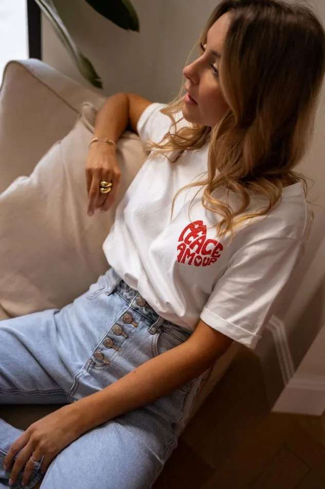Easy Clothes White Peace TShirt Women039s Clothing Tshirts