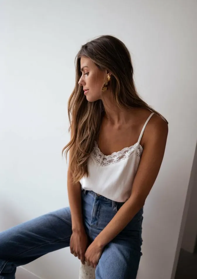 Easy Clothes White Selena Cami White Women039s Clothing Tops