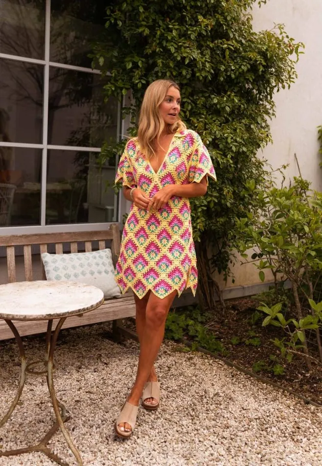 Easy Clothes Yellow Crochet Nour Dress Women039s Clothing Dresses