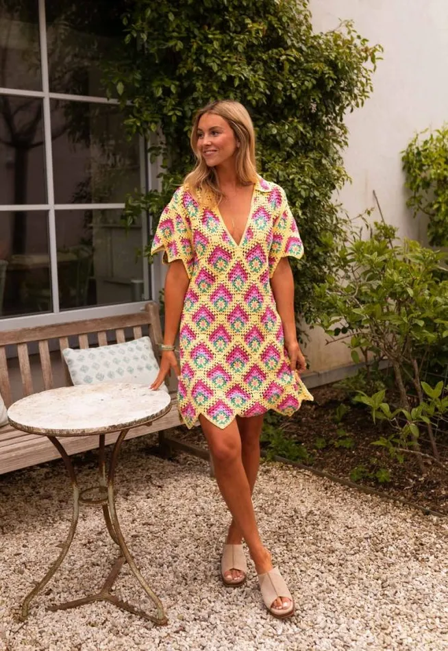 Easy Clothes Yellow Crochet Nour Dress Women039s Clothing Dresses