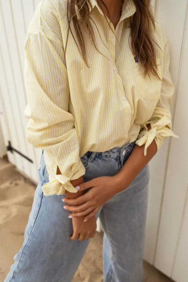 Easy Clothes Yellow Striped Dana Shirt Women039s Clothing Shirts Easy Clothes Yellow Striped Dana Shirt Women039s Clothing Shirts