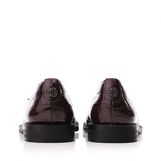 Elaina Burgundy Patent Mocc Croc Women Moda In Pelle Flat And Ballerina Shoes Elaina Burgundy Patent Mocc Croc Women Moda In Pelle Flat And Ballerina Shoes
