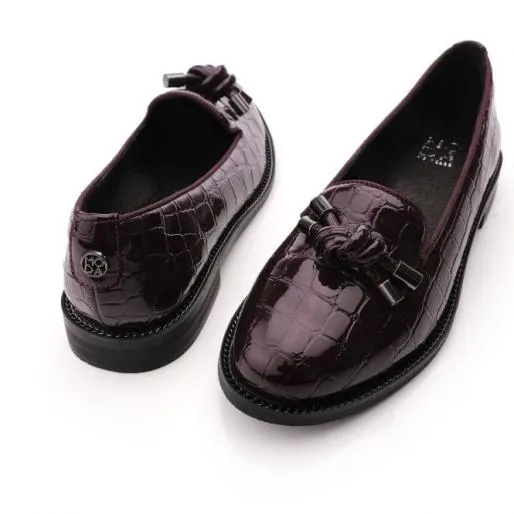 Elaina Burgundy Patent Mocc Croc Women Moda In Pelle Flat And Ballerina Shoes Elaina Burgundy Patent Mocc Croc Women Moda In Pelle Flat And Ballerina Shoes