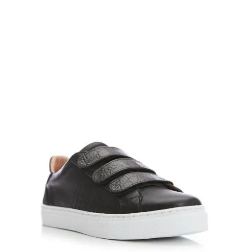 Elbertha Black Leather Women Moda In Pelle Platform Trainers