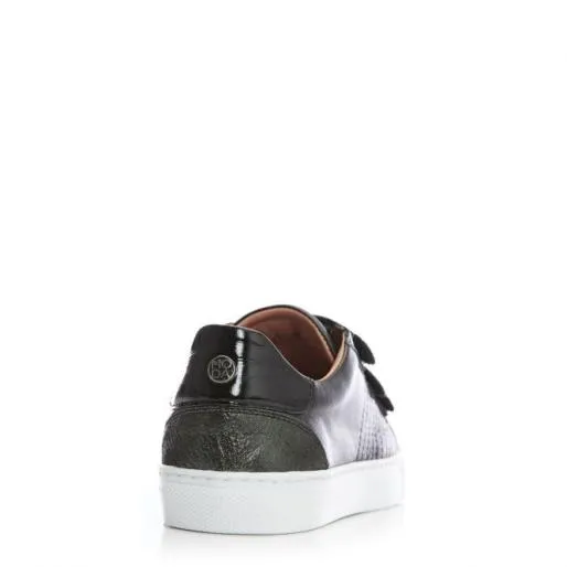 Elbertha Black Leather Women Moda In Pelle Platform Trainers