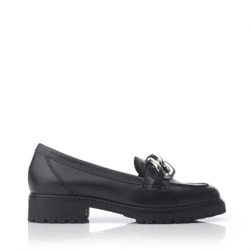 Ellbie Black Leather Women Moda In Pelle Brogues And Loafers