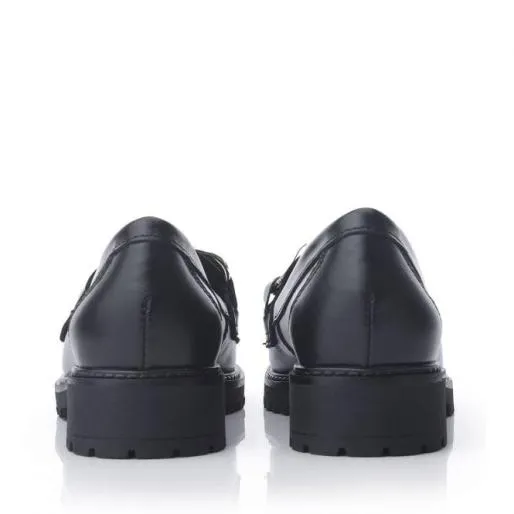 Ellbie Black Leather Women Moda In Pelle Brogues And Loafers