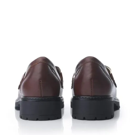 Ellbie Brown Leather Women Moda In Pelle Brogues And Loafers