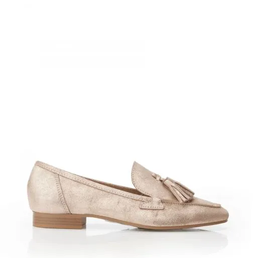 Elmo Rose Gold Metallic Leather Women Moda In Pelle Casual Shoes And Trainers