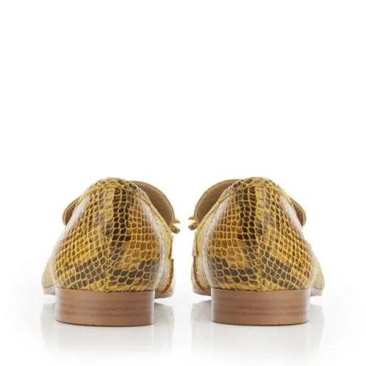 Elmo Yellow Snake Print Leather Women Moda In Pelle Casual Shoes And Trainers Elmo Yellow Snake Print Leather Women Moda In Pelle Casual Shoes And Trainers