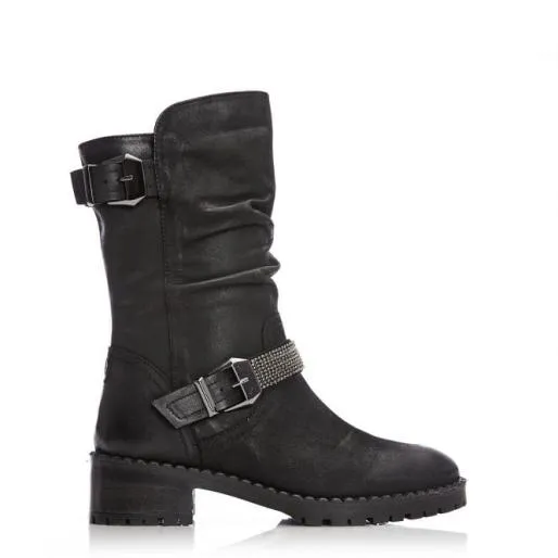 Elsee Black Nubuck Women Moda In Pelle Black Boots Elsee Black Nubuck Women Moda In Pelle Black Boots