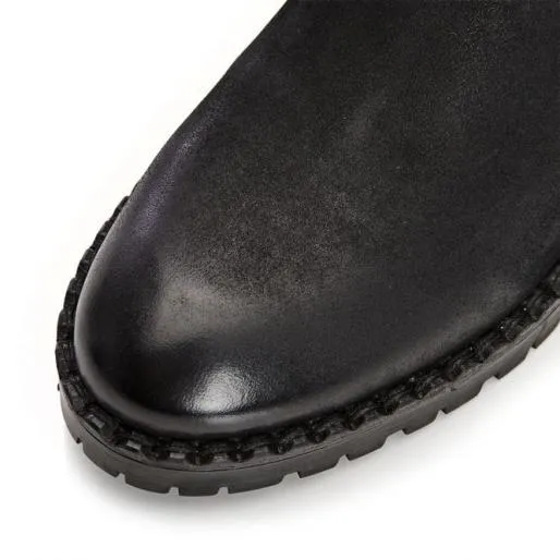 Elsee Black Nubuck Women Moda In Pelle Black Boots Elsee Black Nubuck Women Moda In Pelle Black Boots
