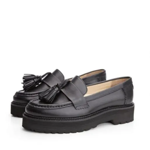 Elvite Black Leather Women Moda In Pelle Flat And Ballerina Shoes Elvite Black Leather Women Moda In Pelle Flat And Ballerina Shoes