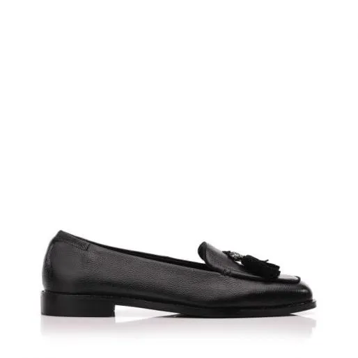 Emmarose W Black Leather Women Moda In Pelle Brogues And Loafers