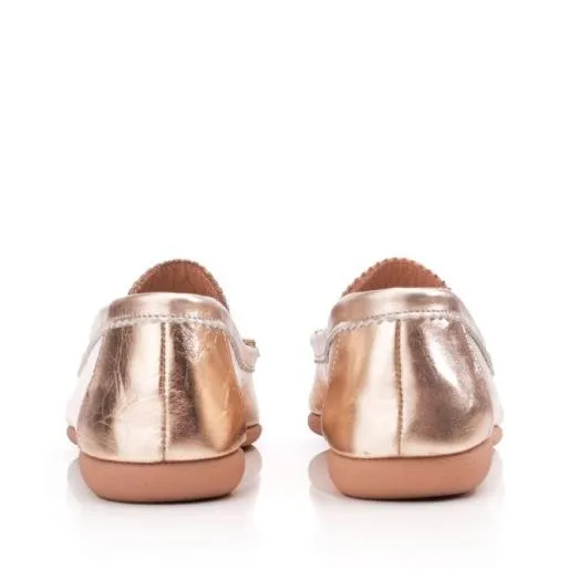 Estina Gold Metallic Leather Women Moda In Pelle Flat And Ballerina Shoes Estina Gold Metallic Leather Women Moda In Pelle Flat And Ballerina Shoes