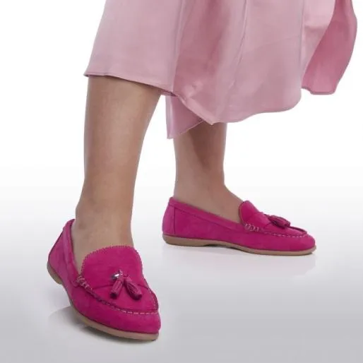 Estina Pink Nubuck Women Moda In Pelle Flat And Ballerina Shoes Estina Pink Nubuck Women Moda In Pelle Flat And Ballerina Shoes